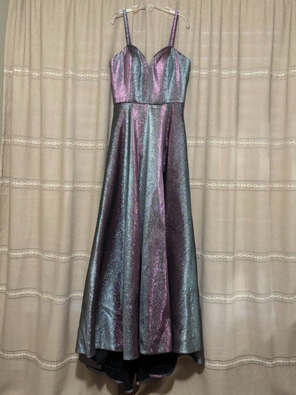 JVN by Jovani Iridescent Metallic A Line Prom Formal Gown Dress Size 10